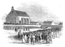 Haswell Colliery explosion - burial of the dead, 1844. Creator: Unknown