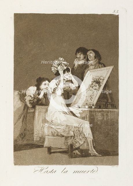 Hasta la muerte.; Los Caprichos, pl.55, 1799. Creator: Francisco Goya.