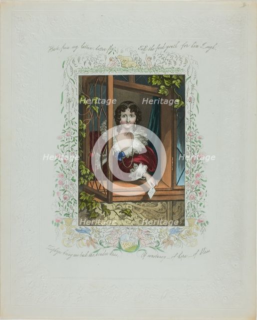 Haste From My Lattice, Letter Fly! (valentine), c. 1850. Creator: Unknown.