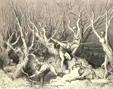 "Haste now," the foremost cried, "now haste thee death!" c1890. Creator: Gustave Doré