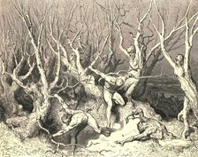 "Haste now," the foremost cried, "now haste thee death!" c1890. Creator: Gustave Doré