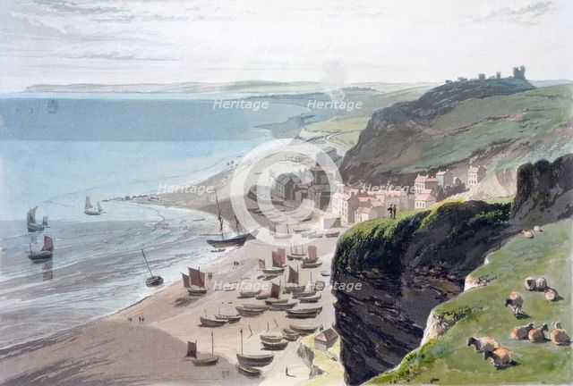 'Hastings, from the East Cliff', 1823. Creator: William Daniell.