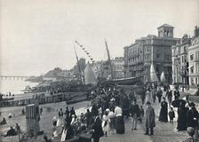 Hastings - The Front, Showing Pier 1895