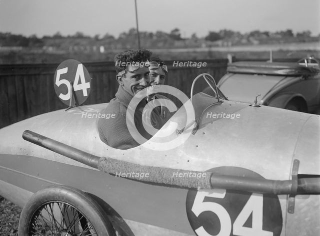 HC Munday in his AC at the JCC 200 Mile Race, Brooklands, Surrey, 1921. Artist: Bill Brunell.