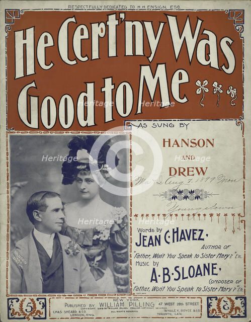 'He cert'ny was good to me', 1898. Creator: Unknown.