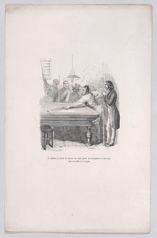 He buys the right to defeat me at his ease with a successful shot. from the Little Miserie..., 1843. Creator: Brugnot