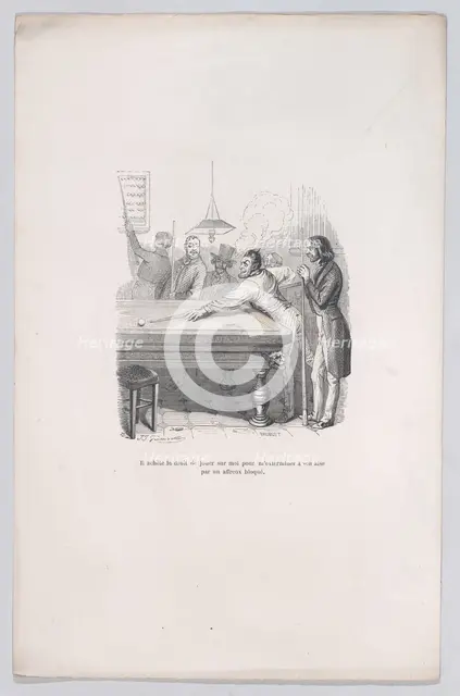 He buys the right to defeat me at his ease with a successful shot. from the Little Miserie..., 1843. Creator: Brugnot.