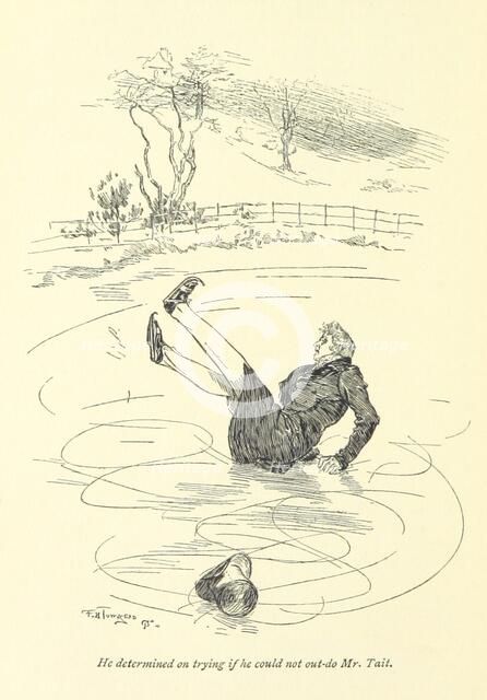 He determined on trying if he could not out-do Mr. Tait, 1896.  Creator: Frederick Henry Townsend.