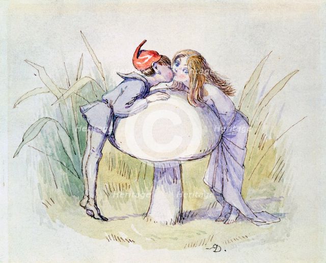 He finds her, and this is the consequence from 'In Fairyland: A Series of Pictures from the Elf-Wo
