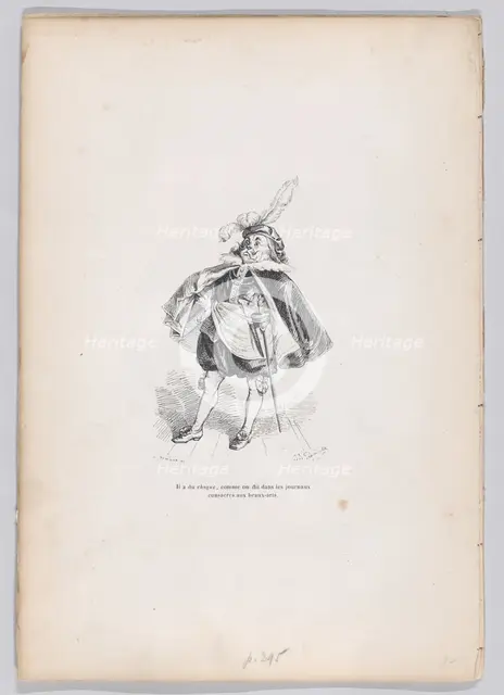 He has each of them, as they say in the journals devoted to the fine arts from Scen..., ca. 1837-47. Creator: Charles Tamisier.