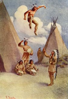 "He jumped so high that every bone in his body was shaken", 1914. Creator: Unknown