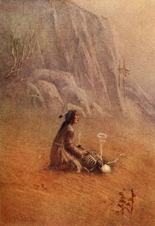 "He lit the pipe and placed it in the mouth of the skeleton", 1914. Creator: Unknown