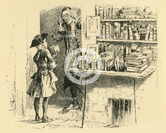 'He managed to save sufficient to purchase two volumes', (1907).  Creator: Unknown.