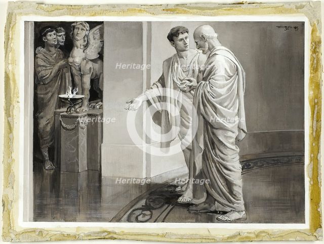 He Met Within the Murmurous Vestibule, His Young Disciple, 1885. Creator: Will H. Low.