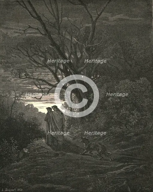 'He, soon as he saw that I was weeping', c1890.  Creator: Gustave Doré.