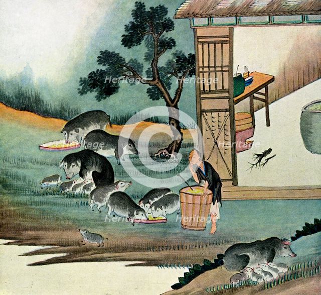 'He Sent Him into His Fields to Feed Swine', 1899. Artist: Unknown