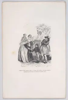He rose like those small sea monsters that decorate the fountains. from the Little Miserie..., 1843. Creator: Quichon