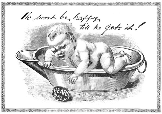 He won't be happy till he gets it! - Pears Soap, 1909. Creator: Unknown.