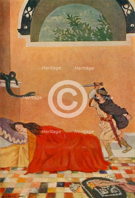 'He was horrified to see a snake on the wall', 1917. Creator: Unknown.
