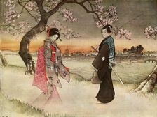 He was suddenly startled to see a girlish form coming towards him in the wavering shadows, 1919. Creator: Unknown