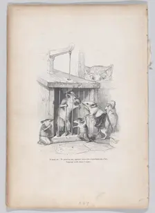He tells us: don't cry, Act! from Scenes from the Private and Public Life of Animal..., ca. 1837-47. Creator: Andrew Best Leloir