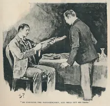 He Unwound The Handkerchief, And Held Out His Hand 1892. Artist: Sidney E Paget