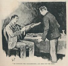 He Unwound The Handkerchief, And Held Out His Hand 1892. Artist: Sidney E Paget