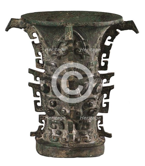 He Zun, Bronze Ritual Wine Vessel. Creator: The Oriental Applied Arts.