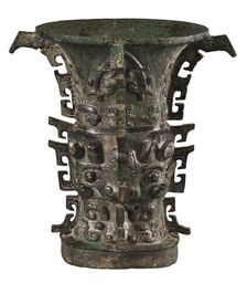 He Zun, Bronze Ritual Wine Vessel. Creator: The Oriental Applied Arts