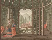 Het Groene Koningins Kabinet in: Tooneel Der Voornaamste Nederlands Huizen, En Lust Hove..., n.d.. Creator: Lorenz Scherm