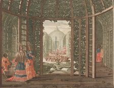 Het Groene Koningins Kabinet in: Tooneel Der Voornaamste Nederlands Huizen, En Lust Hove..., n.d.. Creator: Lorenz Scherm