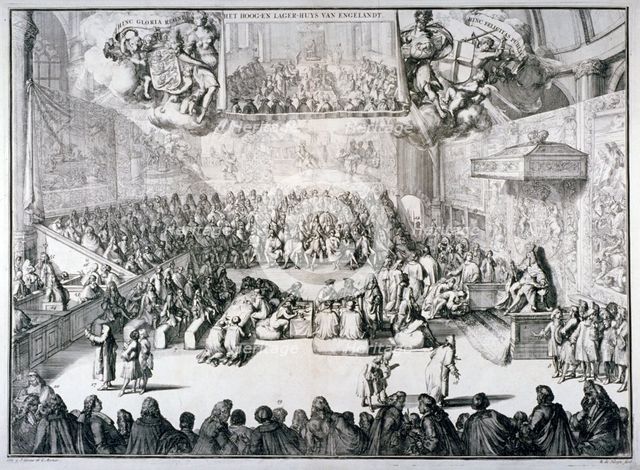 'Het hoog-en lager-huys van Engelandt', 1689. Artist: Romeyn de Hooghe