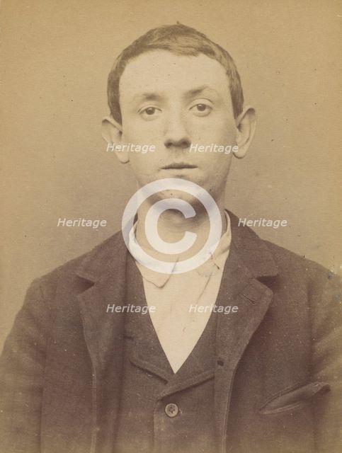 Hettich (ou Hettig). Eugène. 17 ans, né le 6/1/77 à Paris XXe. Cocher. Anarchiste. 16/3/94., 1894. Creator: Alphonse Bertillon.