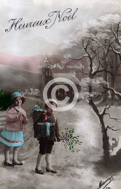 'Heureux Noël', (Happy Christmas), c1900-1919(?).Artist: Mesange