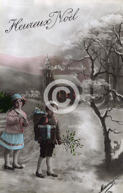 'Heureux Noël', (Happy Christmas), c1900-1919(?).Artist: Mesange