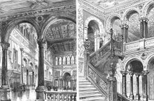 'Hewell Grange, Birmingham; The Great Hall and The Great Staircase 1891. Creator: Unknown