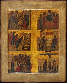 Hexameron, 16th century. Creator: Russian icon