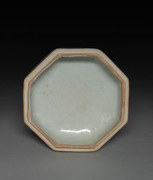 Hexagonal Covered Box with Lions in Relief: Qingbai Ware, 1300-1325. Creator: Unknown