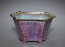 Hexagonal Flower Pot, early 1400s. Creator: Unknown
