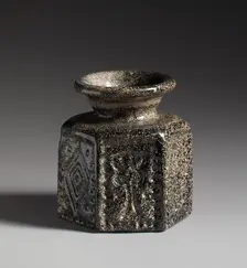 Hexagonal Pilgrim's Jar with Jewish Symbol, Byzantine, ca. 578-636. Creator: Unknown