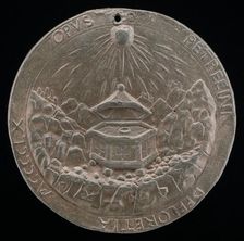 Hexogonal Font in a Landscape [reverse], 1460. Creator: Petrecino