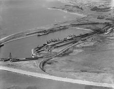 Heysham Harbour and Half Moon Bay, Lancashire, 1934. Artist: Aerofilms