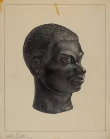 Head (Top of Hitching Post), c. 1937. Creator: Milton Grubstein