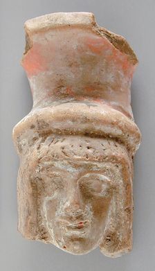 Head with Headdress, Ptolemaic Period-Roman Period (332 BCE-337 CE). Creator: Unknown