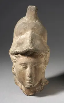 Head with Phrygian Helmet, Ptolemaic Period-Roman Period (332 BCE-337 CE). Creator: Unknown
