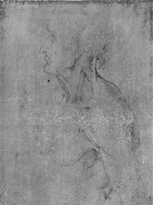 Head and Bust of an Old Man to the Left c1480 (1945). Artist: Leonardo da Vinci