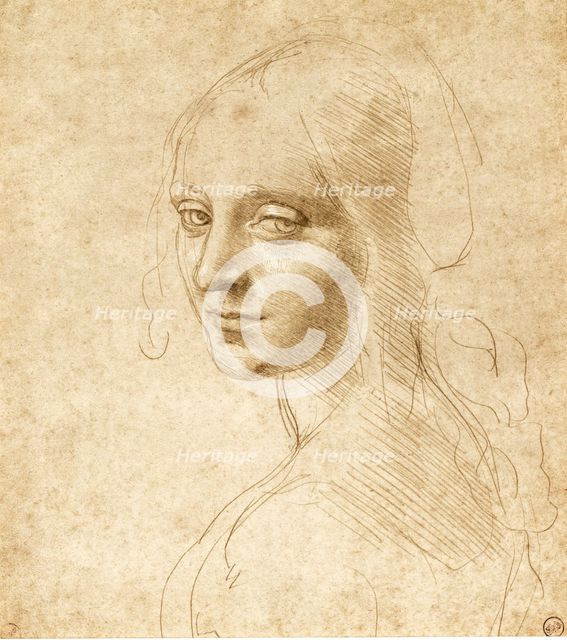 Head and shoulders of a girl, c. 1490. Creator: Leonardo da Vinci (1452-1519).