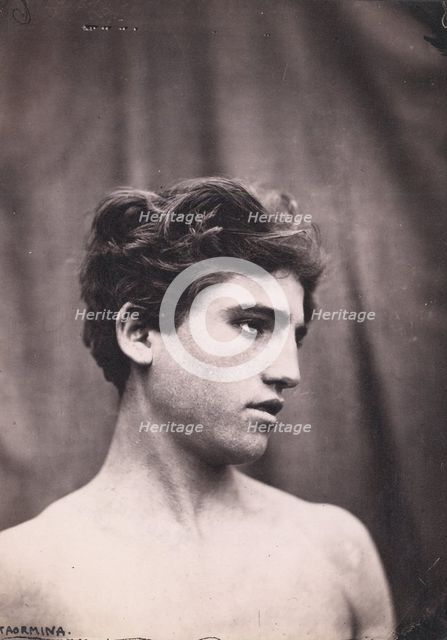 Head and shoulders of a young man, Taormina, Sicily, c1890s. Creator: Count Wilhelm von Gloeden.