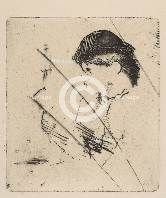 Head and Shoulders of a Young Woman in Profile I, ca. 1879. Creator: Edgar Degas.