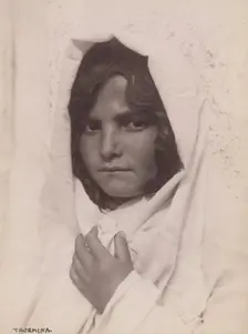 Head and shoulders of young girl, Taormina, Sicily, c1890s. Creator: Count Wilhelm von Gloeden
